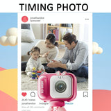 48Mp Dual Lens Kids Digital Camera With 2.4 Ips Screen And 32Gb Tf Card - Blue Fox - With 64G Tf Card Blue Fox - Close-Up Angle