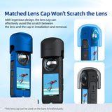 Amagisn Silicone Protective Cover for Insta360 X3 Body - Lens Case (Blue) - Extra Image