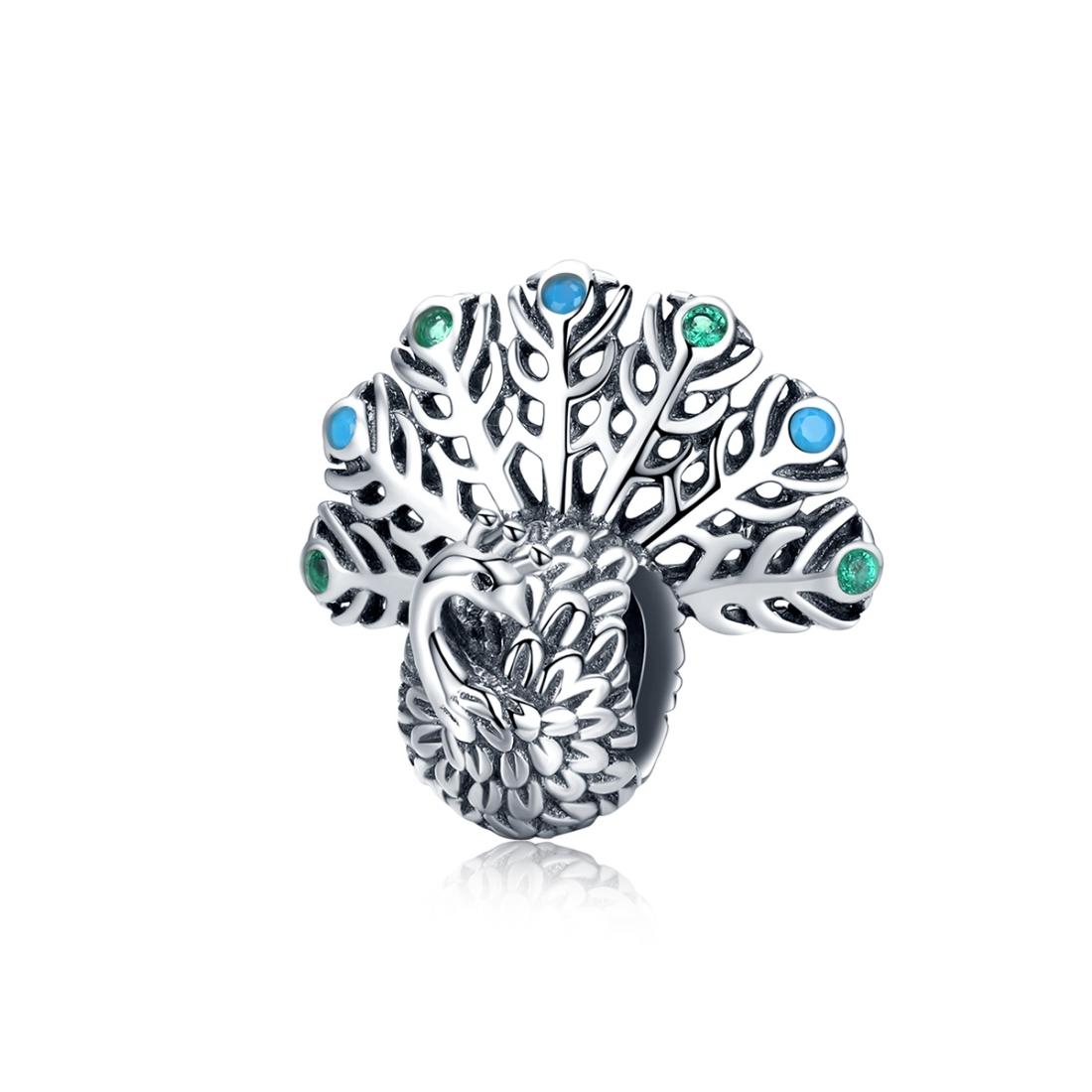 925 Sterling Silver Peacock Beaded Diy Bracelet