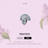 925 Sterling Silver Peacock Beaded Diy Bracelet - Top-Down View
