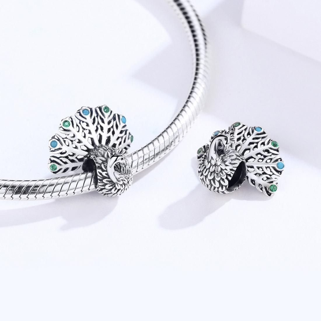 925 Sterling Silver Peacock Beaded Diy Bracelet