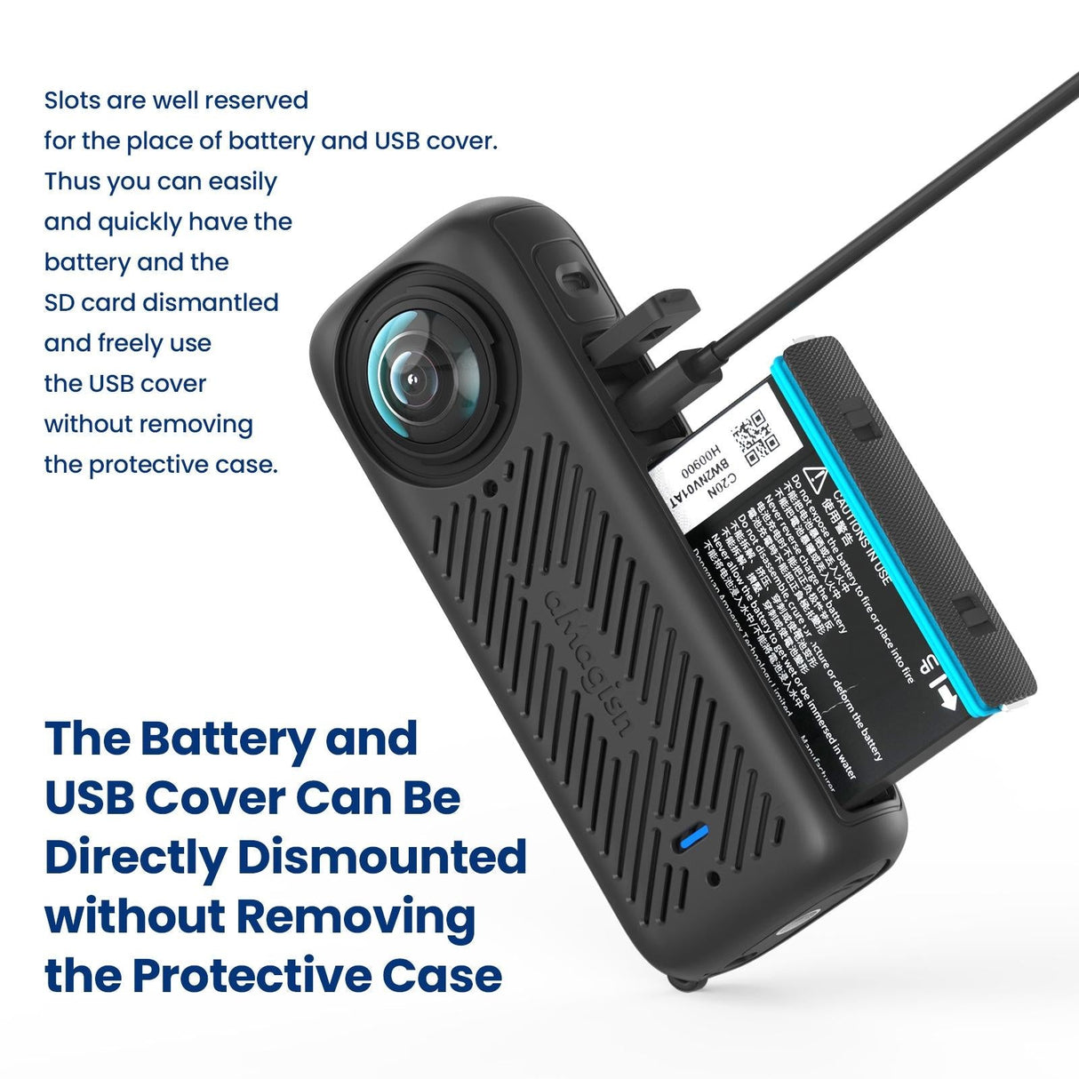 Amagisn Silicone Protective Cover for Insta360 X4 - Lens Cover Gray