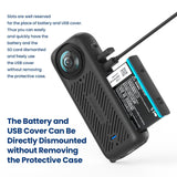 Amagisn Silicone Protective Cover for Insta360 X4 - Lens Cover Gray - Extra Image