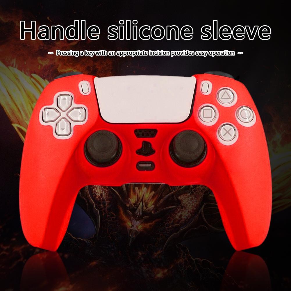 Camouflage Red Silicone Case For Ps5 Controller - Protective Cover