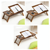 Adjustable Folding Laptop Desk for Dorm or Study - Height and Space Saver - Side View