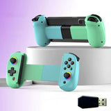 Vibration Grip Wireless Gamepad for Mobile and Pc - Green Blue + Receiver