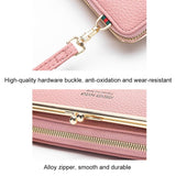 Black Embroidered Crossbody Wallet With Large Capacity - Dark Pink - Low Angle