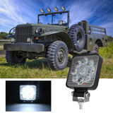 6.3W 10 - 30V Dc 6000K 3 Inch 9 Leds Square Offroad Truck Car Driving Light Work Light Spotlight Fog Light - Side View