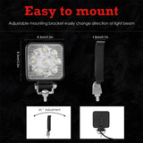 6.3W 10 - 30V Dc 6000K 3 Inch 9 Leds Square Offroad Truck Car Driving Light Work Light Spotlight Fog Light - Top-Down View