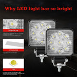 6.3W 10 - 30V Dc 6000K 3 Inch 9 Leds Square Offroad Truck Car Driving Light Work Light Spotlight Fog Light - Close-Up Angle