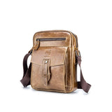Cowhide Messenger Bag Large Capacity Briefcase Dark Brown