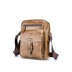 Cowhide Messenger Bag Large Capacity Briefcase Dark Brown