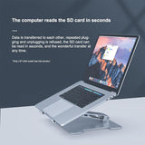 Adjustable Aluminum Laptop Stand - Multi-functional & Foldable - Rear View