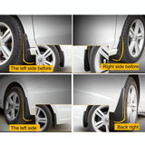 4 Pcs Car Auto Semi-Rigid Pvc Splash Flaps Fender Guard For Honda 8Th Series Civic - Top-Down View