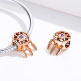 Rose Gold Plated Hollow Beads - 45-Degree Angle