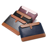 11-12 Inch Microfiber Notebook Liner & Power Bag - Blue & Brown - Side View