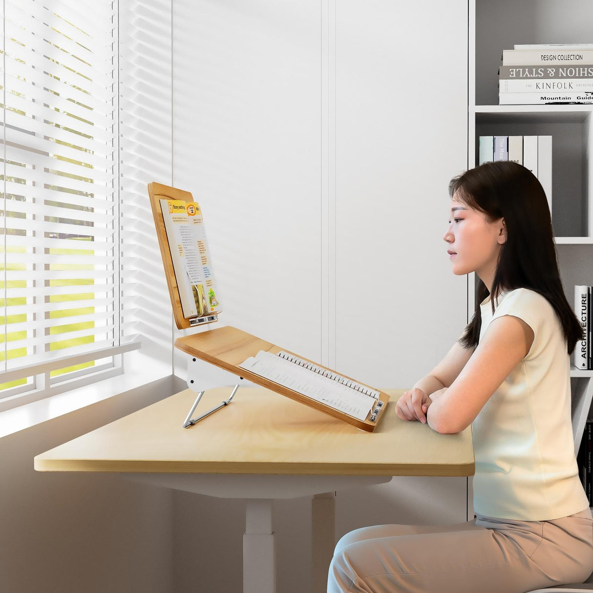 Portable Folding Book Stand for Home Dorm and Desktop