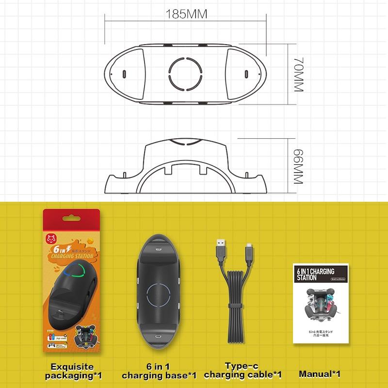 Versatile 6-in-1 Joycon Holder for Nintendo Switch
