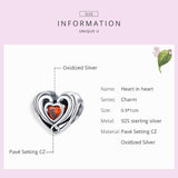 925 Sterling Silver Diy Heart Shaped Beads For Bracelets - Rear View