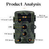 2 Lcd Infrared Trail Camera With Night Vision For Wildlife Hunting - Top-Down View
