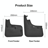 For Volkswagen Tiguan 2005-2016 4Pcs / Set Car Auto Soft Plastic Splash Flaps Fender Guard - Top-Down View