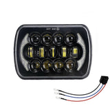 7 Inch 5X7 / 7X6 H4 Dc 9V - 30V 30000Lm 300W 8Leds Car Square Shape Led Headlight Lamps For Jeep Wrangler - Side View