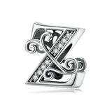 Diy Zircon Beaded Bracelet With 26 Letters Beads Style - Z - Front View