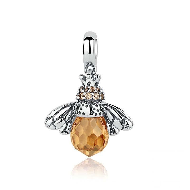 925 Sterling Silver Bee Crystal Pendant