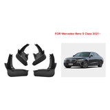 For Mercedes-Benz S-Class 2022 4Pcs / Set Car Auto Soft Plastic Splash Flaps Fender Guard - Front View