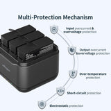 3-slot Battery Charger Hub for Magisn - Compact & Efficient - Low Angle