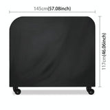 Waterproof 210d Oxford Cloth Bbq Grill Cover - Anti-uv Dust-proof Folding - Fits Gas Charcoal Electric - 145x61x117cm - Black