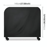 Waterproof 210d Oxford Cloth Bbq Grill Cover - Anti-uv Dust-proof Folding - Fits Gas Charcoal Electric - 145x61x117cm - Black - Close-Up Angle