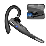 Wireless Bluetooth Earphone with Noise Cancelling & Rotatable Earhook - Charging Box & Digital Display - Front View