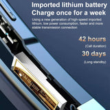 Wireless Bluetooth Earphone with Noise Cancelling & Rotatable Earhook - Charging Box & Digital Display - Close-Up Angle