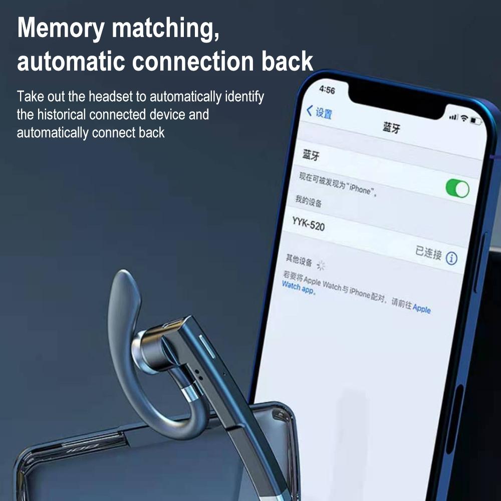 Wireless Bluetooth Earphone with Noise Cancelling & Rotatable Earhook - Charging Box & Digital Display