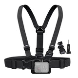 Universal Body Mount Belt for Action Cameras with j Hook and Long Screw - Front View