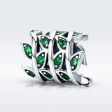 925 Sterling Silver Spring Scenery Bead Pendant - Side View