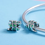 925 Sterling Silver Spring Scenery Bead Pendant - Rear View