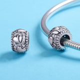 925 Sterling Silver Shiny Heart Beads For Diy Bracelets & Necklaces - Close-Up Angle