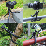 Flexible Mini Octopus Tripod with Ball Head for Slr Cameras Gopro and Cellphones - 30cmx5cm - Top-Down View