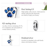 925 Sterling Silver Dog Paw Bone Pendant For Bracelet Or Necklace - 45-Degree Angle