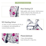 925 Sterling Silver Ladybug Pink Cz Insect Charm For Diy Bracelets - Rear View