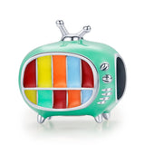 925 Sterling Silver Mini Color Tv Beads For Diy Bracelets & Necklaces - Front View