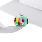 925 Sterling Silver Mini Color Tv Beads For Diy Bracelets & Necklaces - Side View