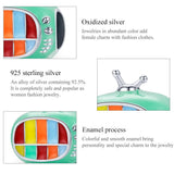 925 Sterling Silver Mini Color Tv Beads For Diy Bracelets & Necklaces - 45-Degree Angle