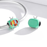 925 Sterling Silver Mini Color Tv Beads For Diy Bracelets & Necklaces - Rear View