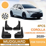 For Toyota Corolla 2020-2023 Us 4Pcs / Set Car Auto Soft Plastic Splash Flaps Fender Guard - Front View