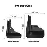 For Toyota Corolla 2020-2023 Us 4Pcs / Set Car Auto Soft Plastic Splash Flaps Fender Guard - Side View