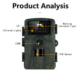 1080p Wifi Infrared Night Vision Hunting Camera with 2 Lcd Screen - 45-Degree Angle