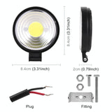Car Round Work Light With Cob Lamp Beads - Side View